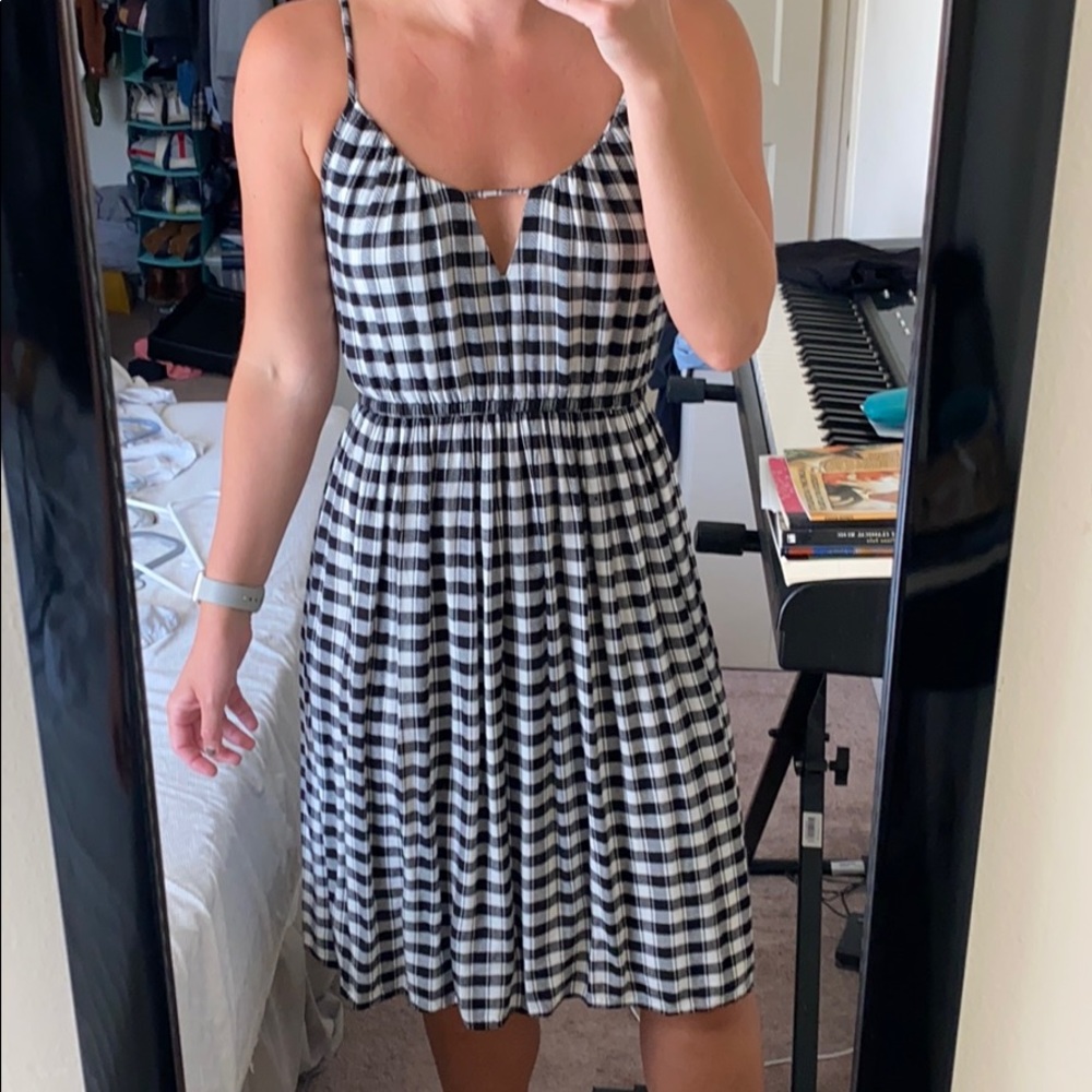 VOLCOM gingham print midi dress